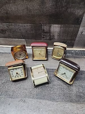 Vintage Travel Clocks Lot Parts And Repair Only 1920's To 80's 6 Pc Lot • $45.22