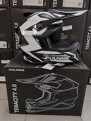 Polaris Tenacity 4.0 Offroad Helmet DOT ECE Ventilated Padded White/Black • $139.99