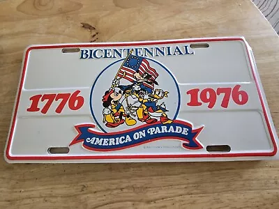 Vintage Walt Disney Mickey Bicentennial License Plate America Parade 1976 • $14.99