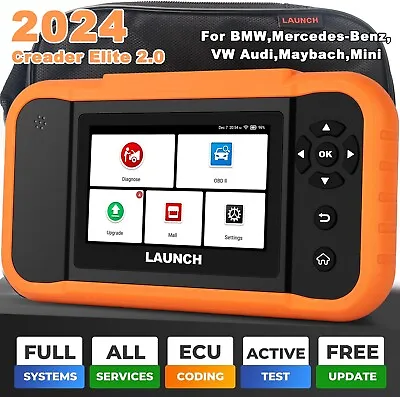 LAUNCH X431 Elite 2.0 Car Diagnostic Tool Scanner ECU Coding For BMW/Benz/Audi • $169