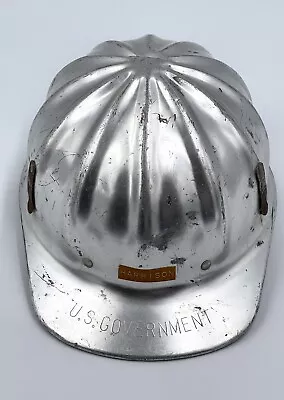 VINTAGE ALUMINUM HARD HAT  Helmet - U.S. GOVERNMENT • $64.95