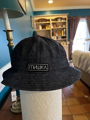 Mishka Bucket Hat L XL 100% Cotton Tennis Six Panel Vintage ￼ Denim ￼ • $22.55