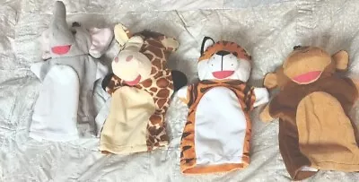 Hand Puppet Animals Melissa And Doug Plush Pig Giraffe Tiger Monkey Lot Of 4 • $6