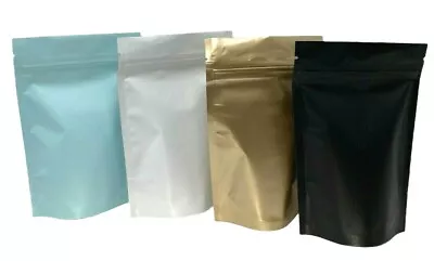 Smell Proof Stand Up Bags Aluminum Foil Resealable Zip Lock 4x6x2.5 & 6x9x3 Inch • $17.95