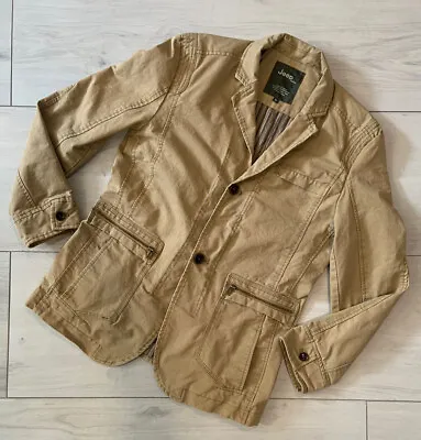 Men's XL Khaki Blazer Coat Jacket Beige Button Front Lined Zip Pockets JEEP • $39.99