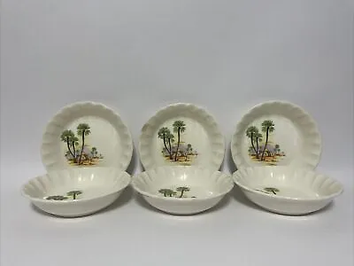 Vintage W.S. George Fruit/Oatmeal Bowls Camels Desert Set Of 6 • $45.99