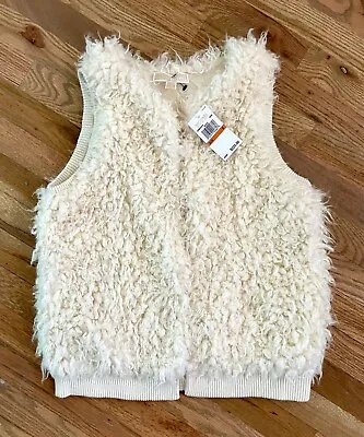 NWT Michael Kors Faux Fur Vest In Bone Reversible Women's Size Small • $47.60