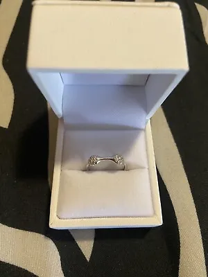 $700 • Buy Pandora 18ct White Gold Diamond Double Love Pod Ring Rare