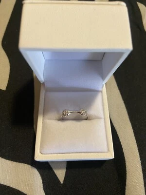 $700 • Buy Pandora 18ct White Gold Diamond Double Love Pod Ring Rare