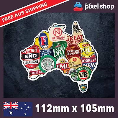 Aussie Beer Brands Sticker  - Decal Funny Joke Boat 4x4 Accessories 4wd Bush • $5.49