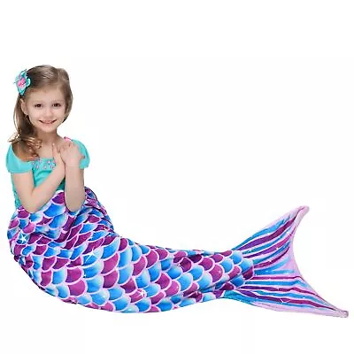 Mermaid Tail Blanket - Plush Mermaid Wearable Blanket For Girls Teens All • $15.99