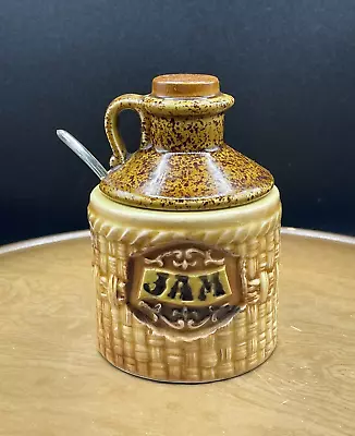 Lefton Fine China Lidded Jam/Jelly Jar/Jug With Plastic Spoon Japan H5070 Vtg • $15