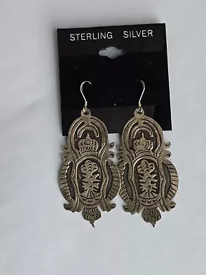 Vintage Mexico/ Taxco Sterling Silver Filigree Dangle Drop Earrings • $69