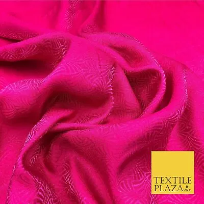 Premium Cerise Pink Fancy Waves Shimmer Jacquard Fabric Dress Material 45  NC657 • £5.99