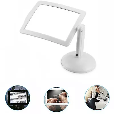 Large LED Magnifying Glass With Stand Lamp Hands Magnifier Foldable Clamp New • £8.95