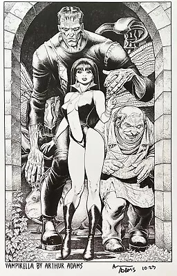 ARTHUR ADAMS Rare VAMPIRELLA Art Print SIGNED Limited B/W LAST TWO! • $39.99