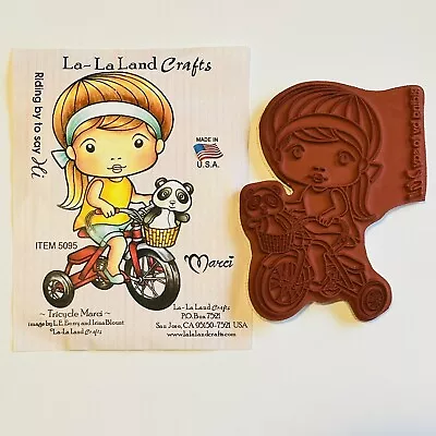 La-La Land Crafts Rubber Stamps Tricycle Marci Riding By To Say Hi Panda Basket • $8