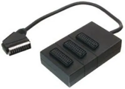 £6.95 • Buy 3 Way Scart Switch Box Splitter Lead Cable Plug Sockets Adaptor Combiner Joiner