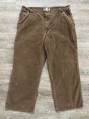 Vtg 2000s Old Navy Cords Sz 40 Painters Pants Brown Thick Corduroy Pants 40x28 • $24.89