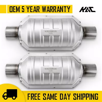 2PCS 2  Inlet/Outlet Catalytic Converter Universal Weld-on W/ O2 Sensor Port • $60.99