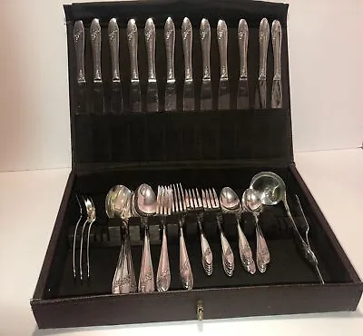 Vintage Oneida Community Tudor Plate 64 Piece Silverware Set • $125