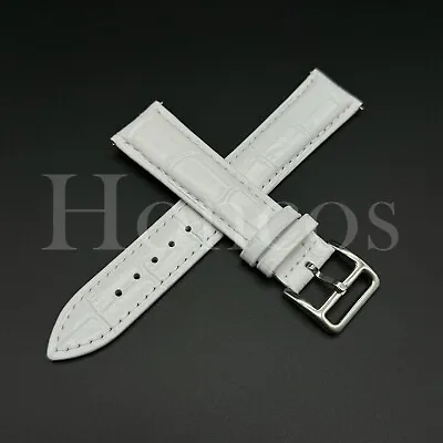 16-22 MM Watch Band Strap White Genuine Leather Quick Released Fits For Timex • $12.99