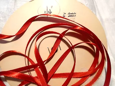 1/4  Vintage Red Single Face Satin Ribbon - 2 Yds / 2.50 - Acetate/rayon • $2.50