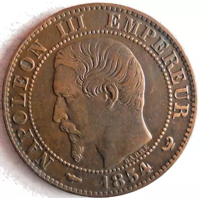 1854 W FRANCE 5 CENTIMES - AU - Great Coin - Lot #A12 • $2.25