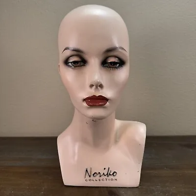 Vintage NORIKO Wig Mannequin Fiberglass Head Painted Makeup 15” • $50