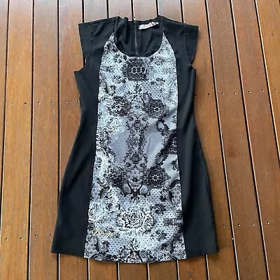 Desigual Size L Black Pencil Dress Pattern Business Cocktail • $30