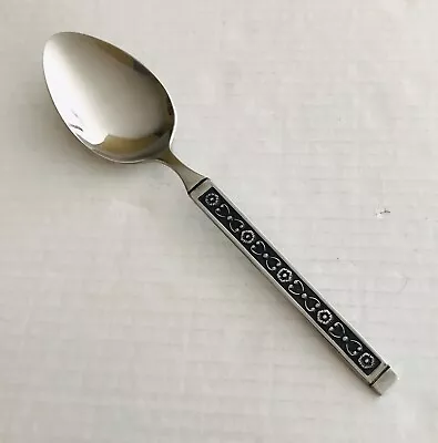 Gorham Stainless 1968 Hacienda Serving Spoon Glossy Bowl Black Accent • $12