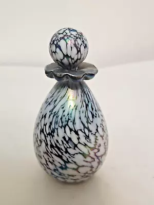 I W Rice Loetz-Style Irridicent Oil Spot Pattern Art Glass Perfume Bottle AS IS • $14.99