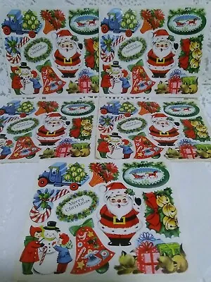 $12.95 • Buy 50 Vintage Christmas Seals Dennison Stickers Snowman Santa Cats 5 Sheets