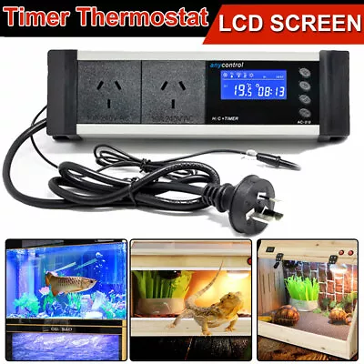 $34.85 • Buy LCD Reptile Aquarium Digital Day/Night Timer Temperature Thermostat Controller