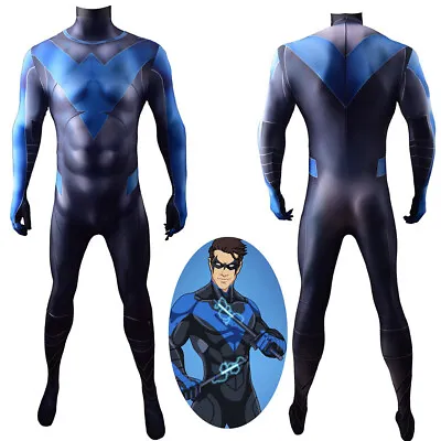 $67.35 • Buy Nightwing Dick Grayson Costume Cosplay Jumpsuit Adult Kid