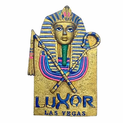 Vintage Luxor Las Vegas Hotel Casino Pharoh Souvenir 3D Fridge Magnet Egyptian • $20