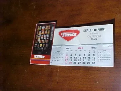 Vintage Sample Tom's Peanut 1992 Calendar W/ Machine Lance Jar Store • $12