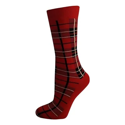 Mens Red Tartan Cotton Ankle Socks • £2.95