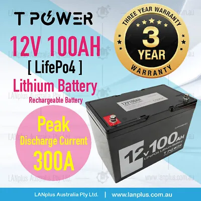 12v 100Ah Lithium Battery LiFePO4 Iron Phosphate Deep Cycle RV Camping 4WD AU • $579