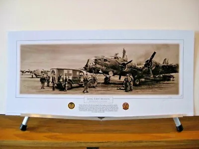 Long First Mission Boeing B-17 Flying Fortress John Shaw Signed Aviation Art • $64.95