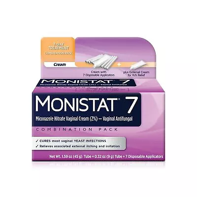 Monistat 7-Day Yeast Infection Treatment | Cream + External Itch Relief Cream • $21.91