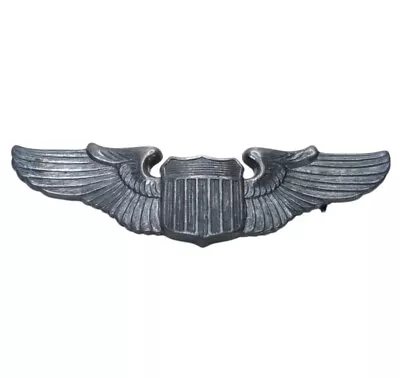 WWII US Air Force Pilot Wings Badge Pin 2  Sterling Silver Original Military • $59