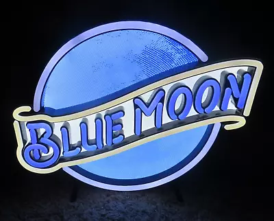 Vintage Blue Moon 3d Led Sign-belgian White Beer-coors Brewing-bar-lager-light • $124.99