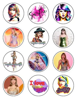 Music Taylor Swift Cupcake Toppers Edible Wafer Swiftie Cake Decorations • $6.49