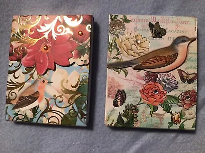 Punch Studio Pocket Notepad Magnetic Flap Closure 3” X 4” Floral Birds Set Of 2 • $12