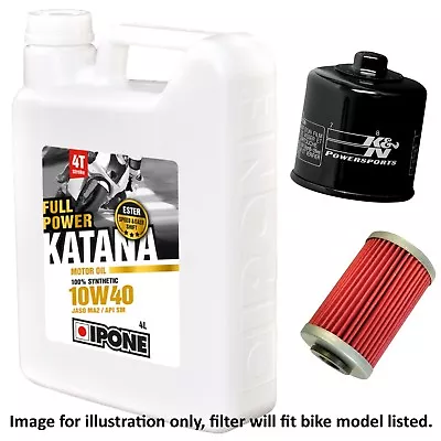 Kawasaki ZX-6R ZX600P8F 2008 Ipone Katana 10w40 / K&N Filter Kit • £53.90