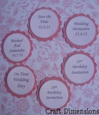 Scalloped Circle Personalised Word Sentiments For Card Toppers - Choose Your Own • £3.99