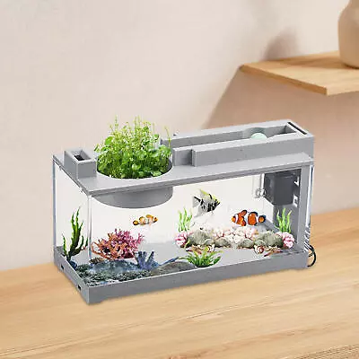 Mini Fish Tank Beta Fish Tank Decorative Retro Quiet Small Fish Tank 1PC • $73.97