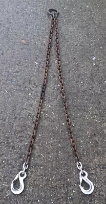 2 Leg Chain Pulling Towing Lifting Tow Logging 1.6m / 3.2m 10mm • £35