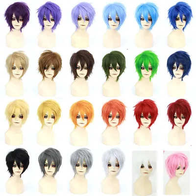 £14.74 • Buy Cool Men Male Short Wigs Anime Cosplay Costume Party Synthetic Hair Full Wig @M